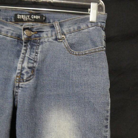 STREET CODE NEW YORK | size 7 | Blue Denim Jeans - Picture 5 of 16